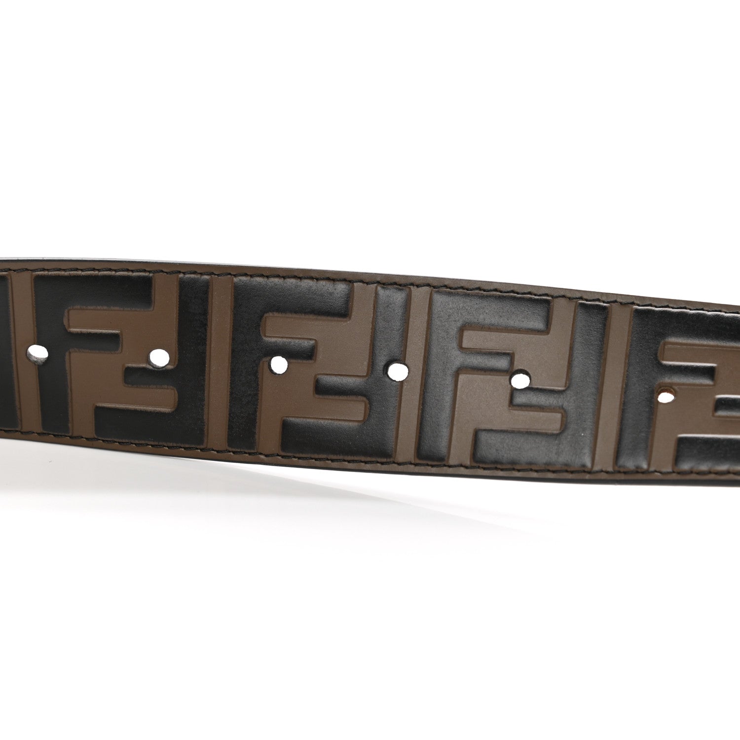 Fendi Vitello F is Fendi Bi-Color FF 1974 Embossed Belt 90 36 Maya Black 6 of 6