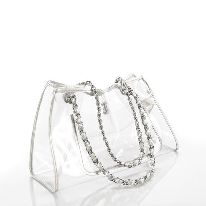 Chanel Vinyl Naked Tote Silver 3 of 6