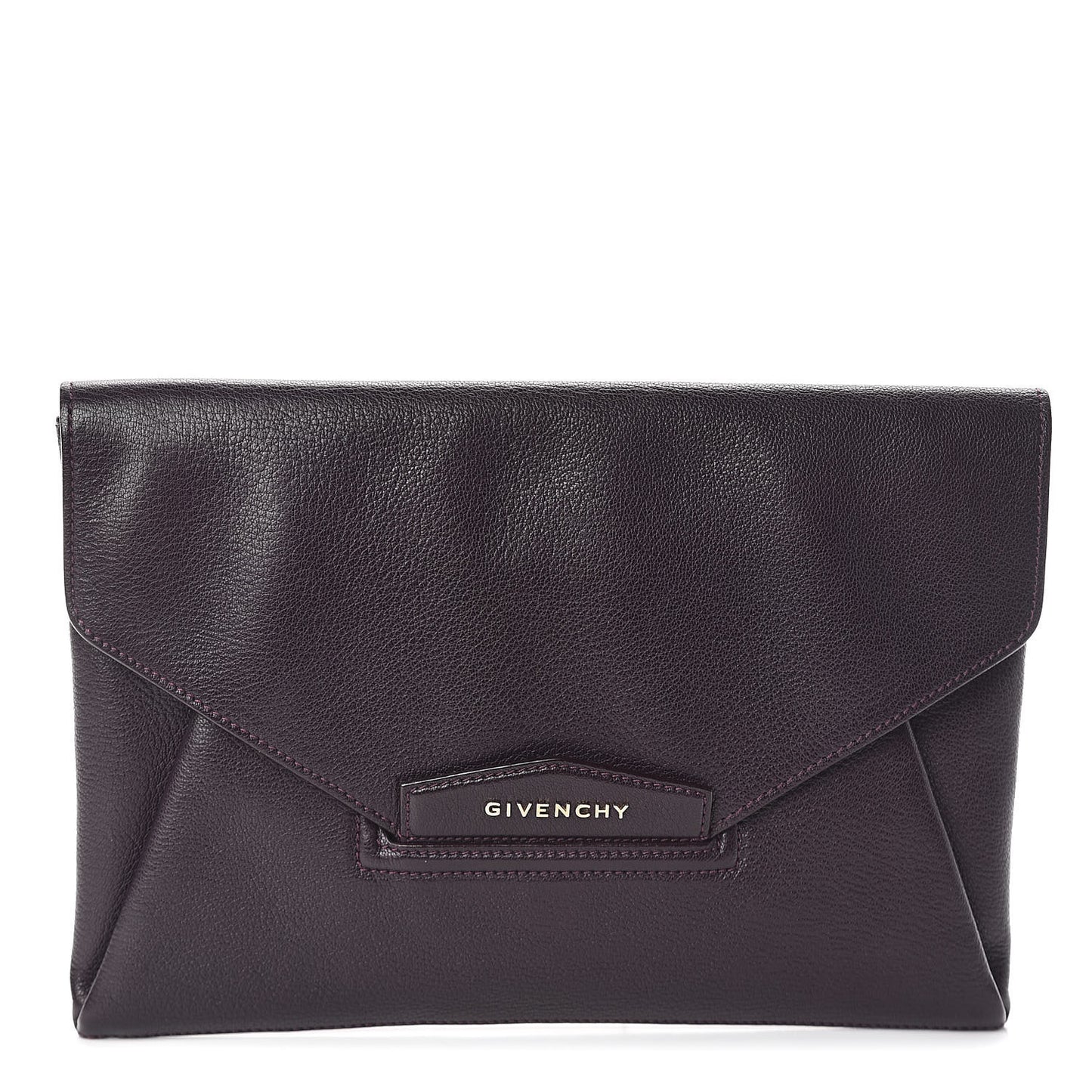 Sugar Goatskin Medium Antigona Envelope Clutch Aubergine