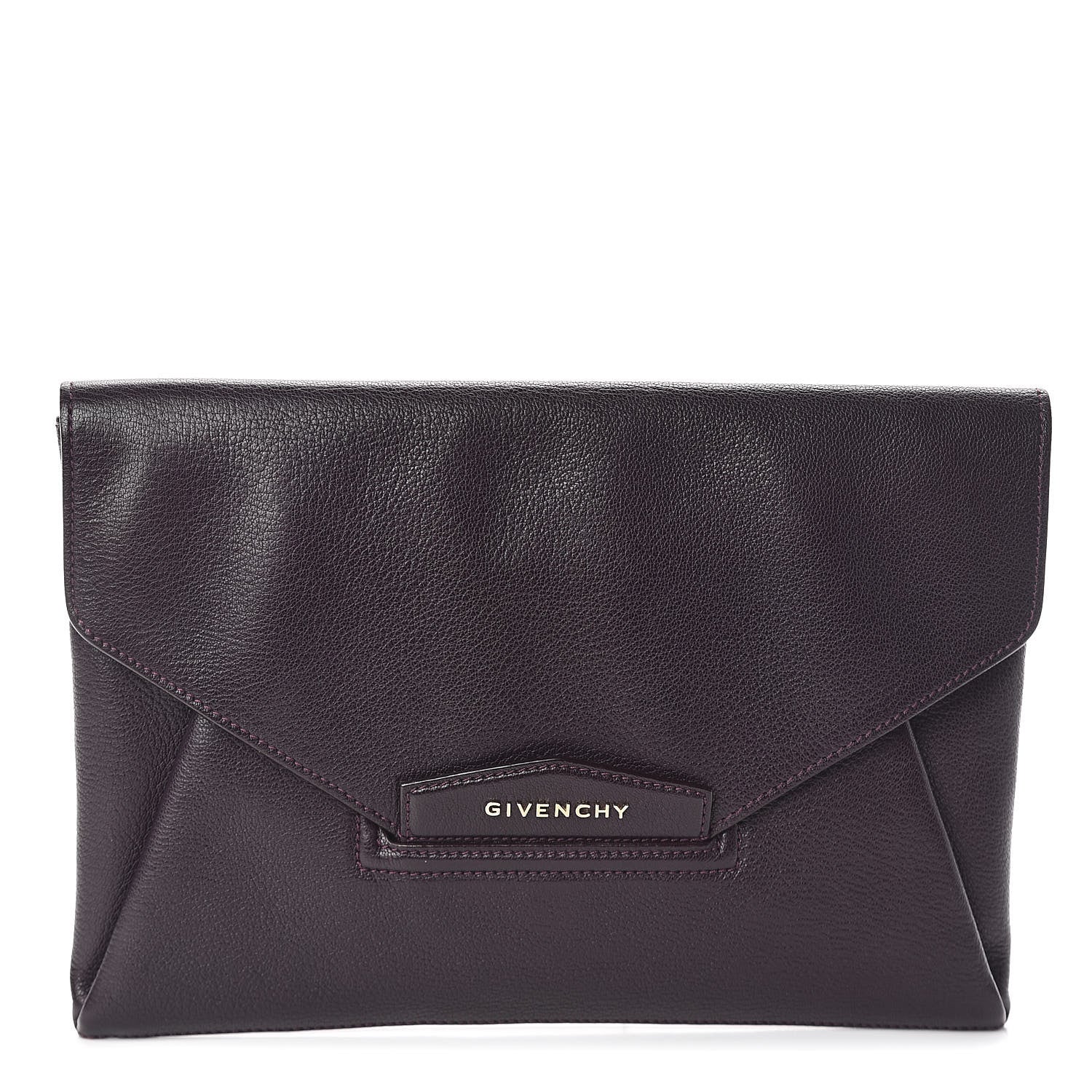 Givenchy Sugar Goatskin Medium Antigona Envelope Clutch Aubergine 1 of 9