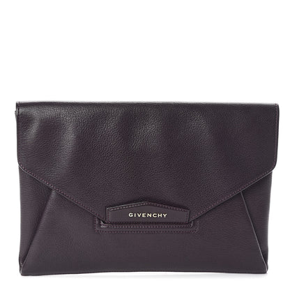Givenchy Sugar Goatskin Medium Antigona Envelope Clutch Aubergine 1 of 9
