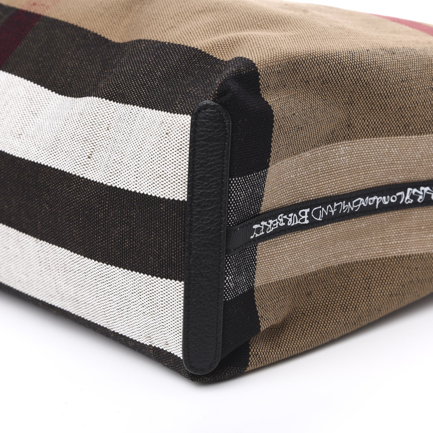 Burberry Coated Canvas Mega Check Medium Doodle Tote Black 13 of 15