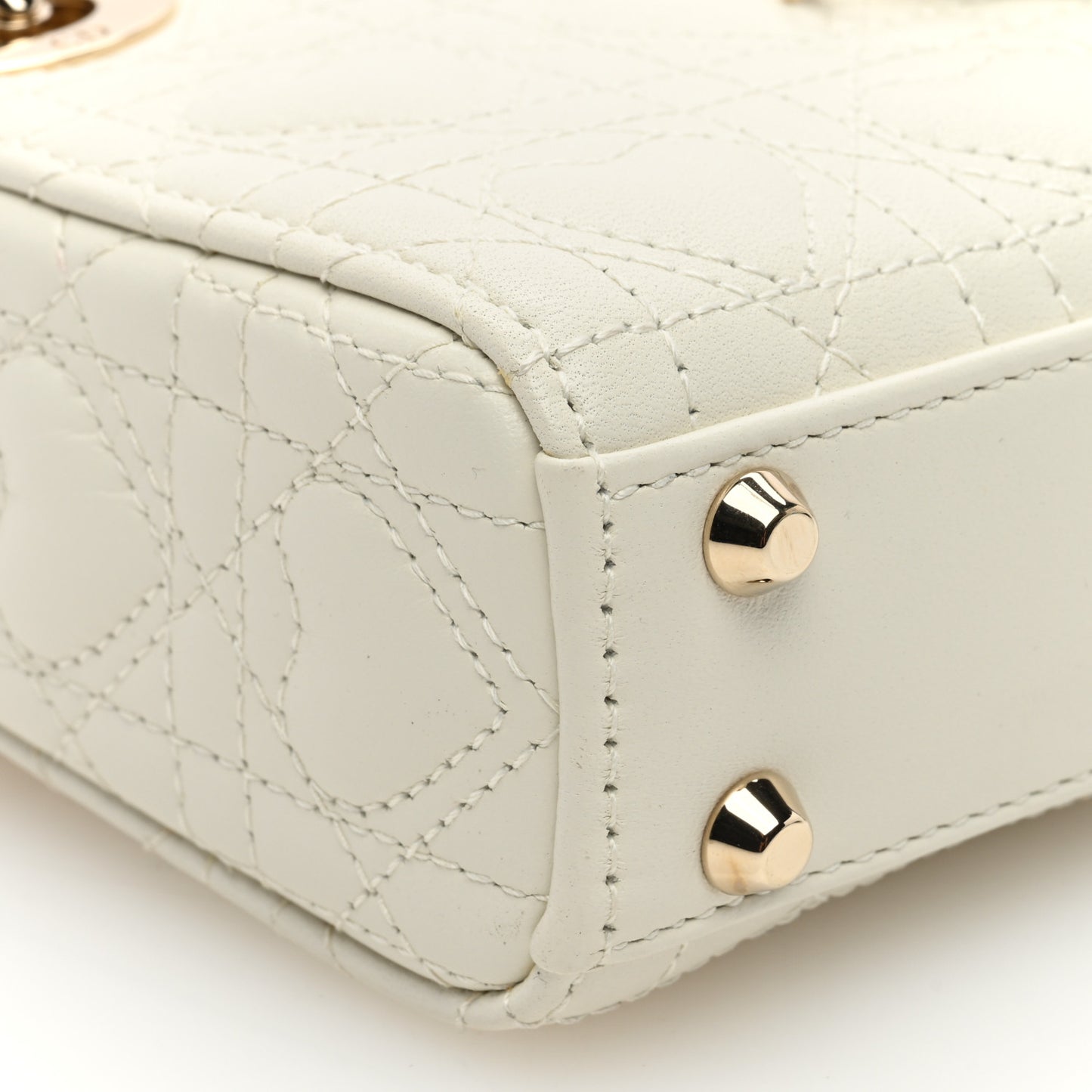 Calfskin Cannage Dioramour Micro Lady Dior Dior White