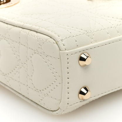 Christian Dior Calfskin Cannage Dioramour Micro Lady Dior Dior White 7 of 8