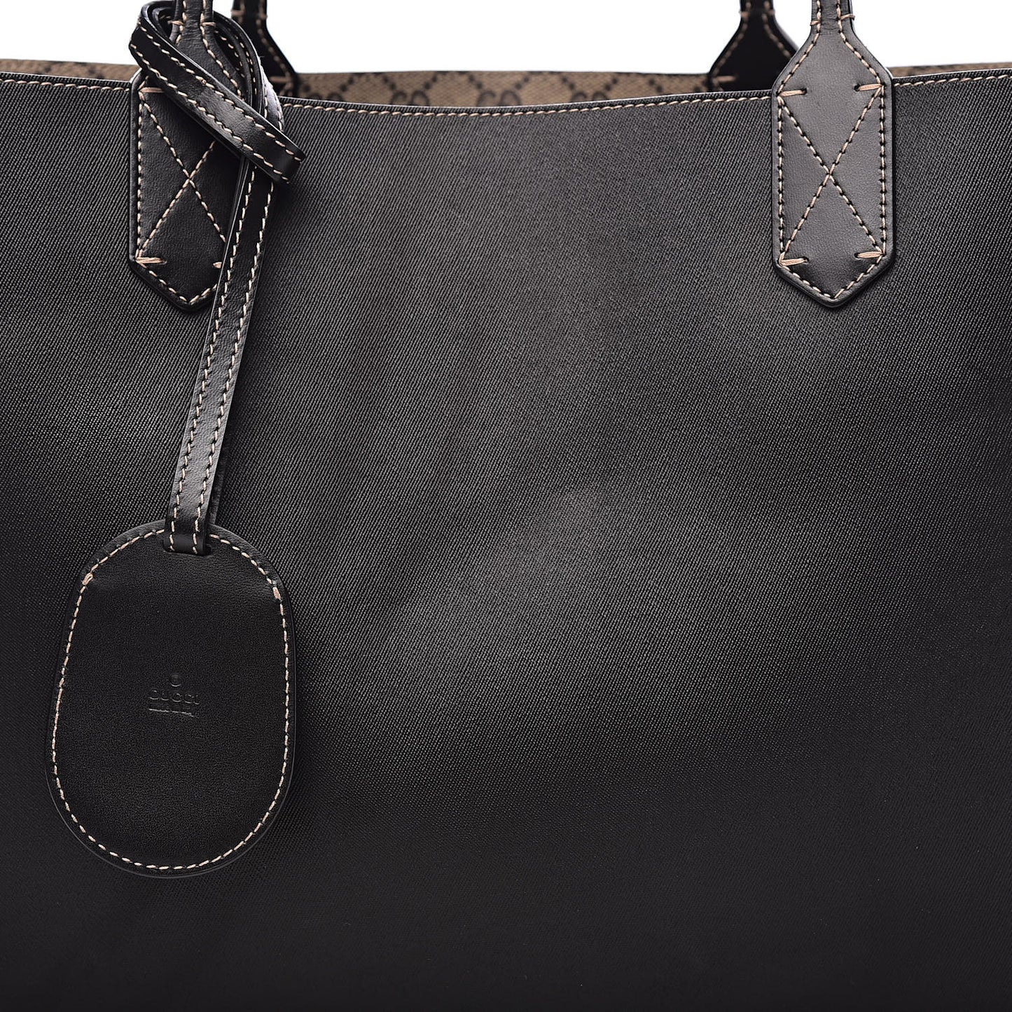 Calfskin GG Supreme Monogram Medium Reversible Tote Black