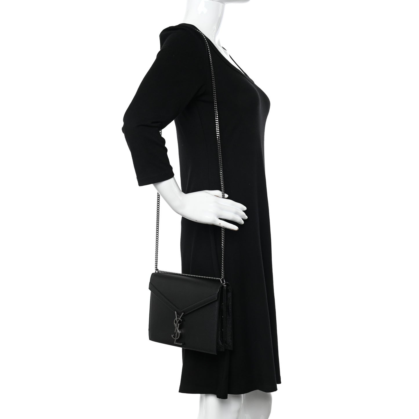Grain De Poudre Monogram Cassandra Clasp Bag Black
