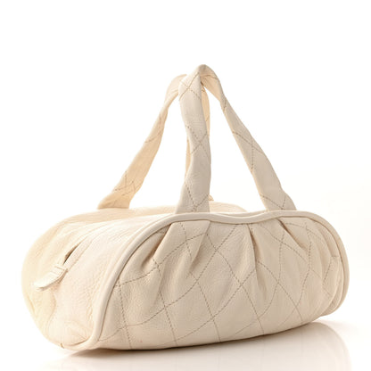 Chanel Deerskin Stitched Bowler White0 3 of 11