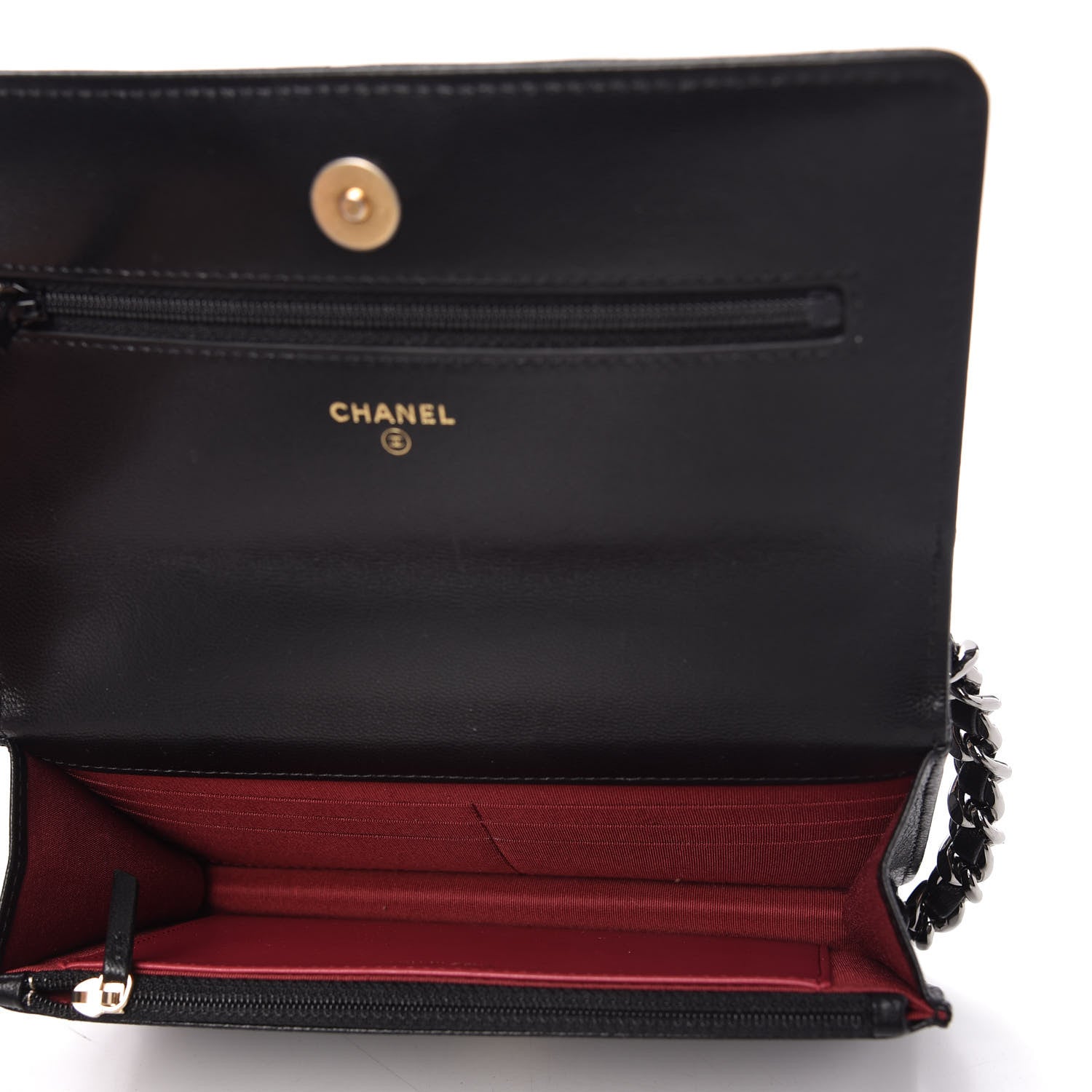 Chanel Shiny Goatskin Quilted Chanel 19 Wallet On Chain WOC Black 5 of 12