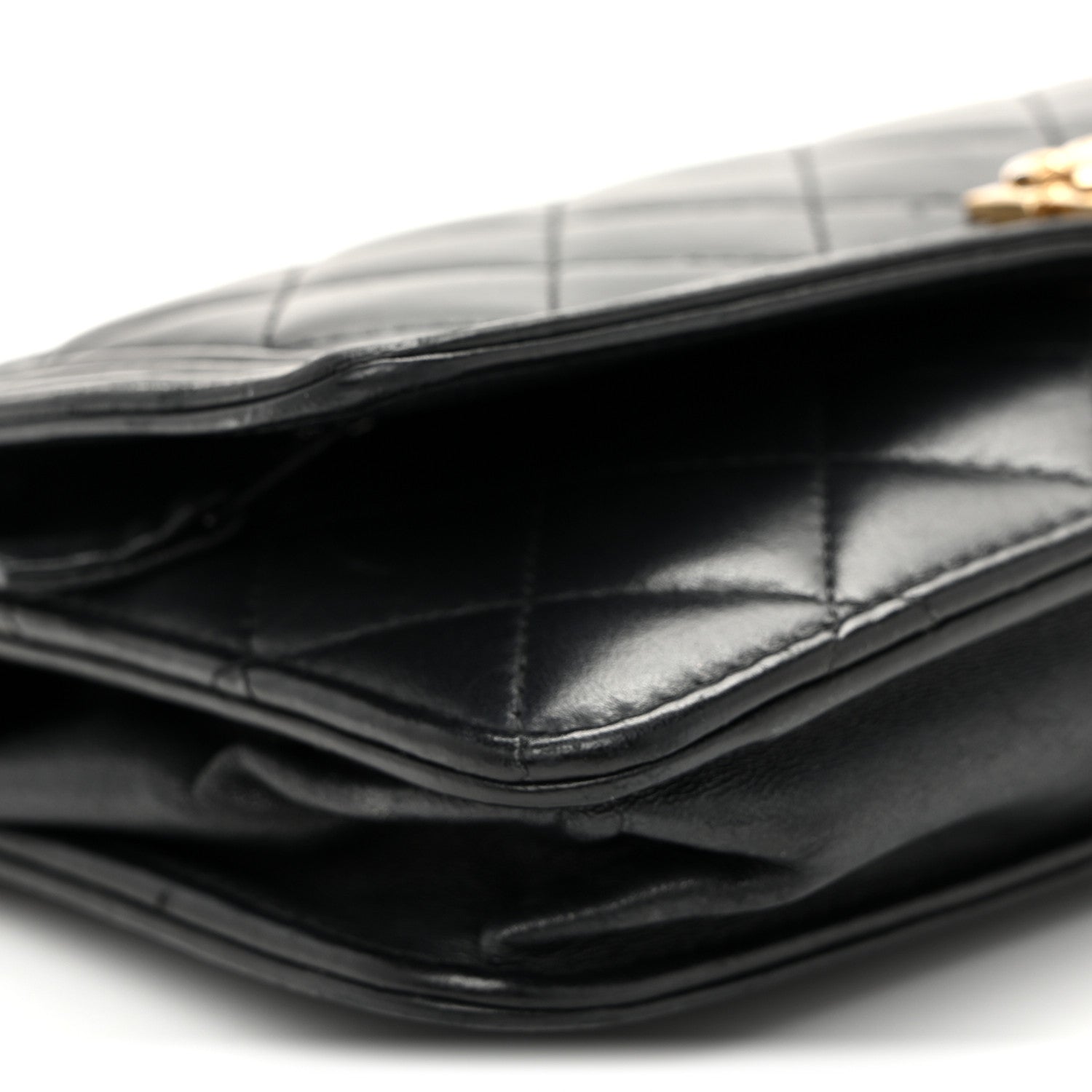 Chanel Lambskin Quilted Boy Wallet On Chain WOC Black 10 of 11