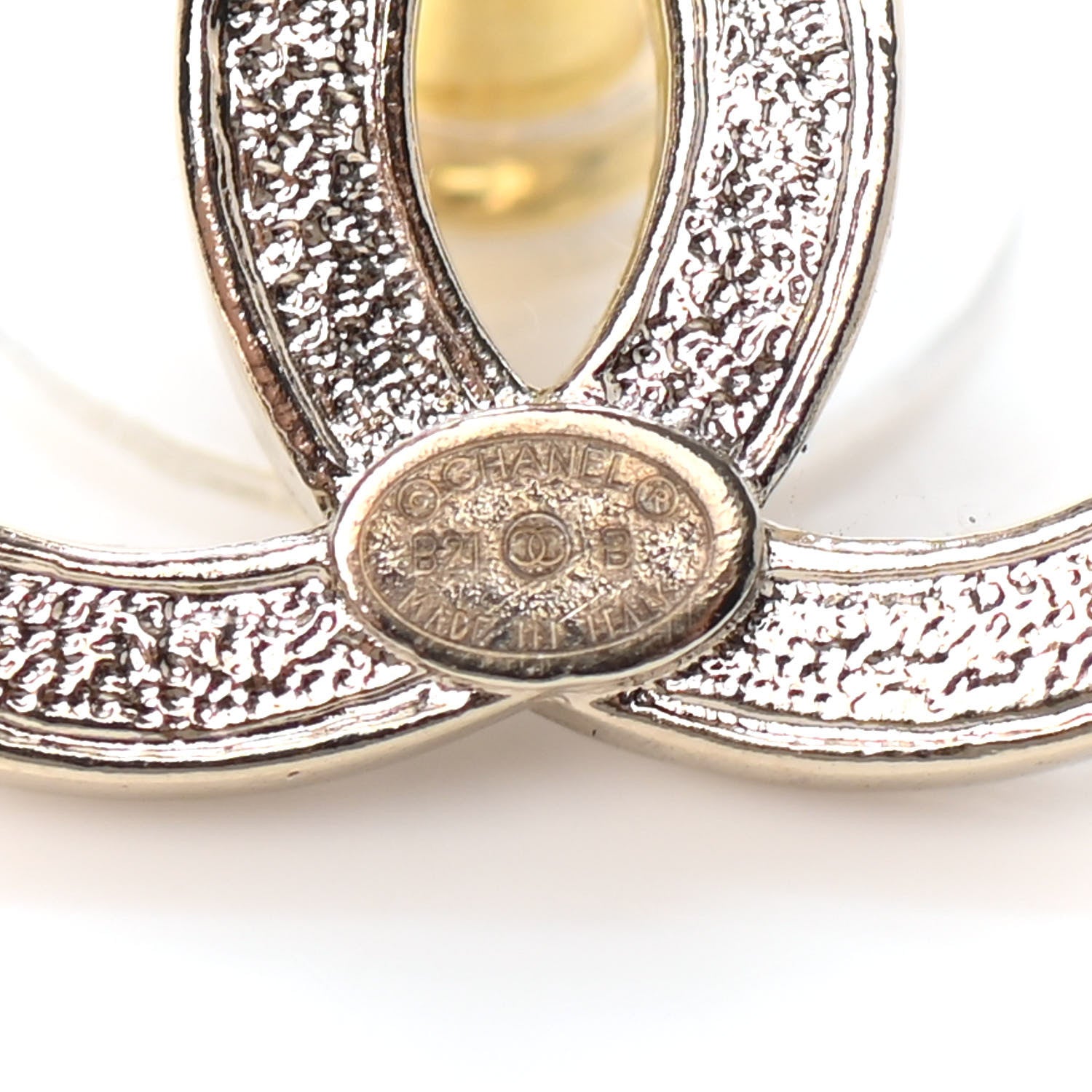 Chanel Crystal CC Earrings Gold 4 of 4