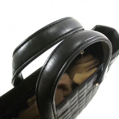 Chanel Leather Chocolate Bar Quilted Tote Black 6 of 10