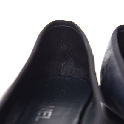 Chanel Caviar CC Cap Toe Ballerina Flats 41 Navy 12 of 17