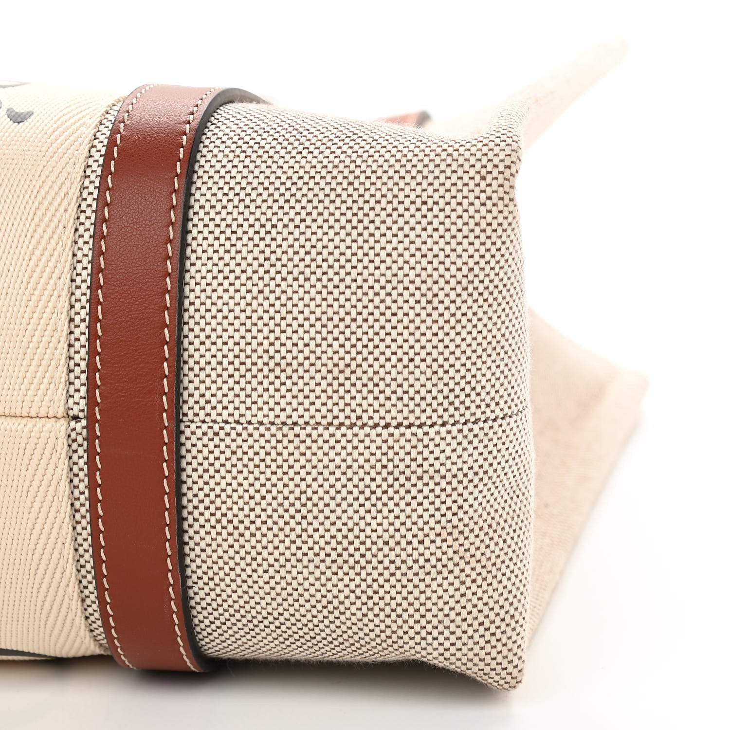 Chloe Cotton Calfskin Medium Woody Ribbon Tote White Brown 6 of 10