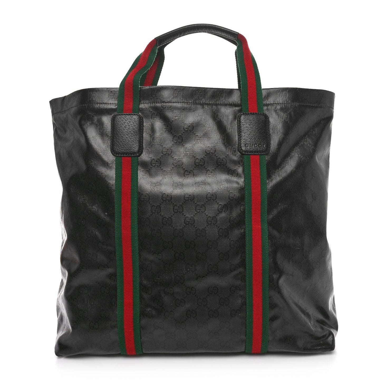 Crystal GG Monogram Web Tote Black