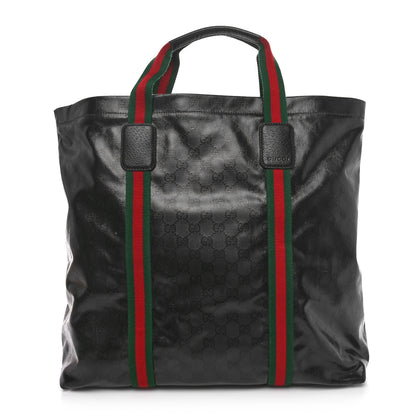Gucci Crystal GG Monogram Web Tote Black 1 of 10