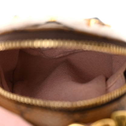 Louis Vuitton Monogram Calfskin Mink Fur Palm Springs Bear Bag Charm Key Holder Pink Brown 3 of 4
