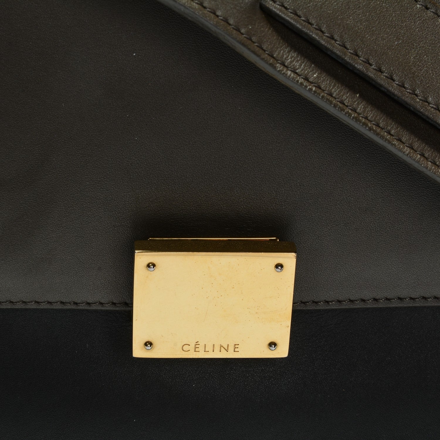 Celine Smooth Calfskin Medium Tri-Color Trapeze Amber 9 of 11