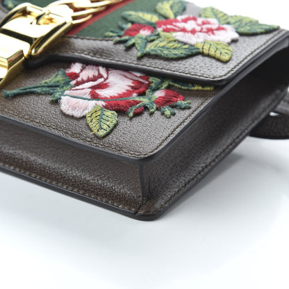 Gucci Calfskin Embroidered Sylvie Belt Bag Brown 10 of 10