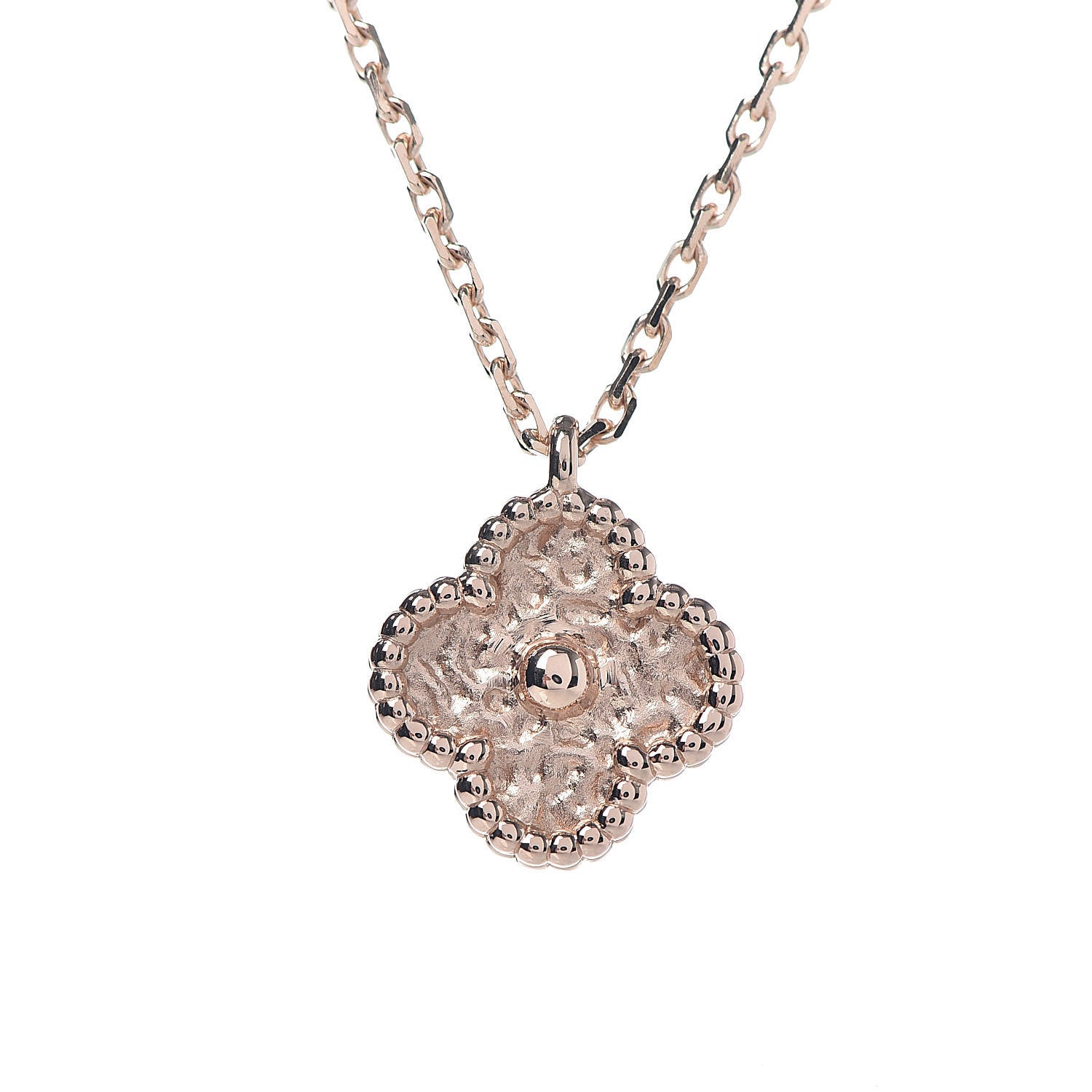 Van Cleef & Arpels 18K Rose Gold Sweet Alhambra Pendant Necklace 4 of 8