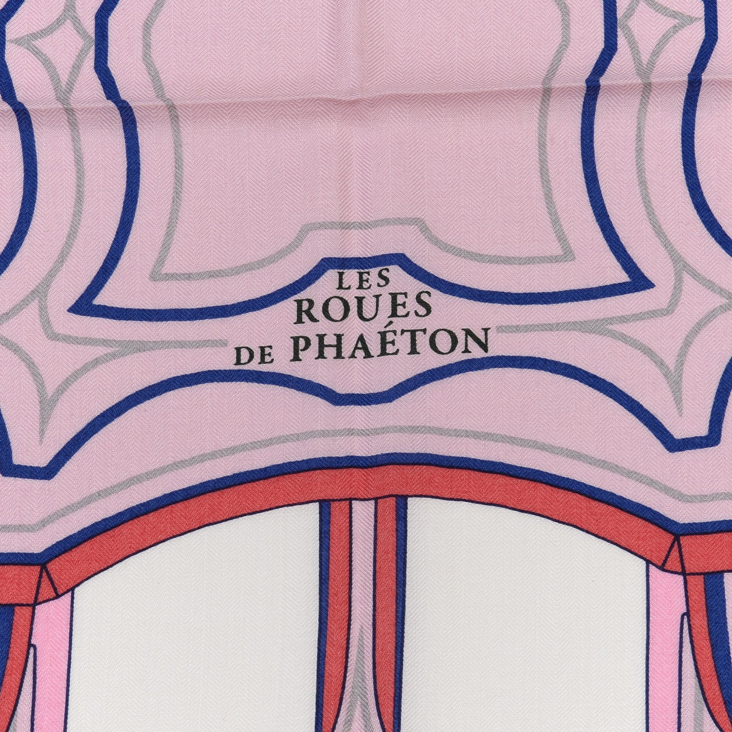 Hermes Cashmere Silk Les Roues De Phaeton Shawl 140 White Rose Jaune 3 of 6