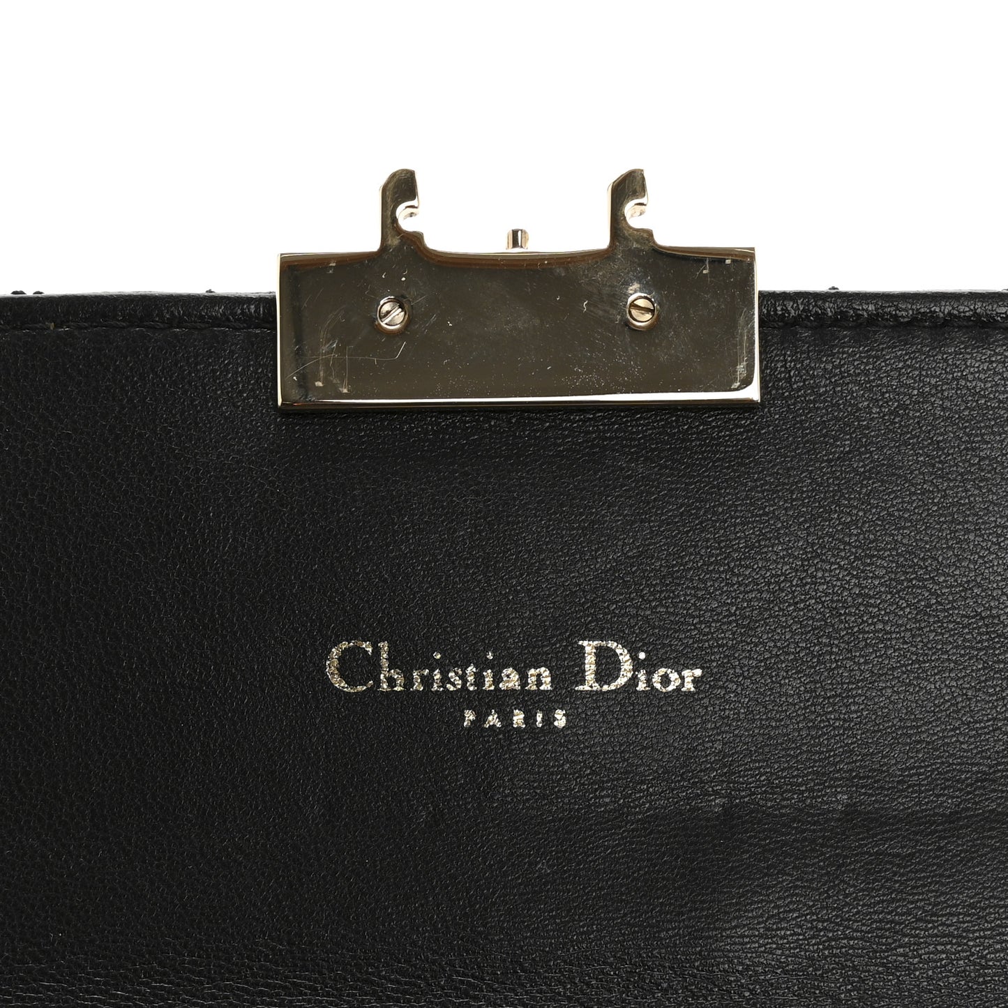 Lambskin Cannage Miss Dior Chain Wallet Black