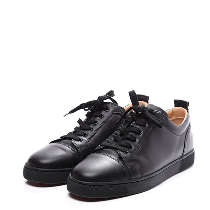 Christian Louboutin Calfskin Mens Louis Junior Flat Sneakers 44.5 Black 2 of 11