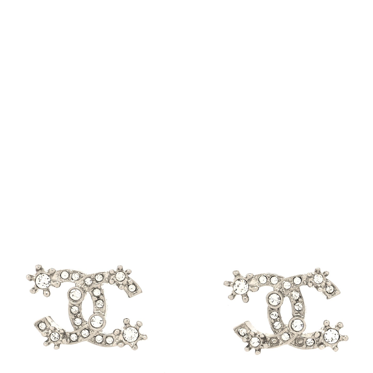 Crystal CC Star Earrings Silver