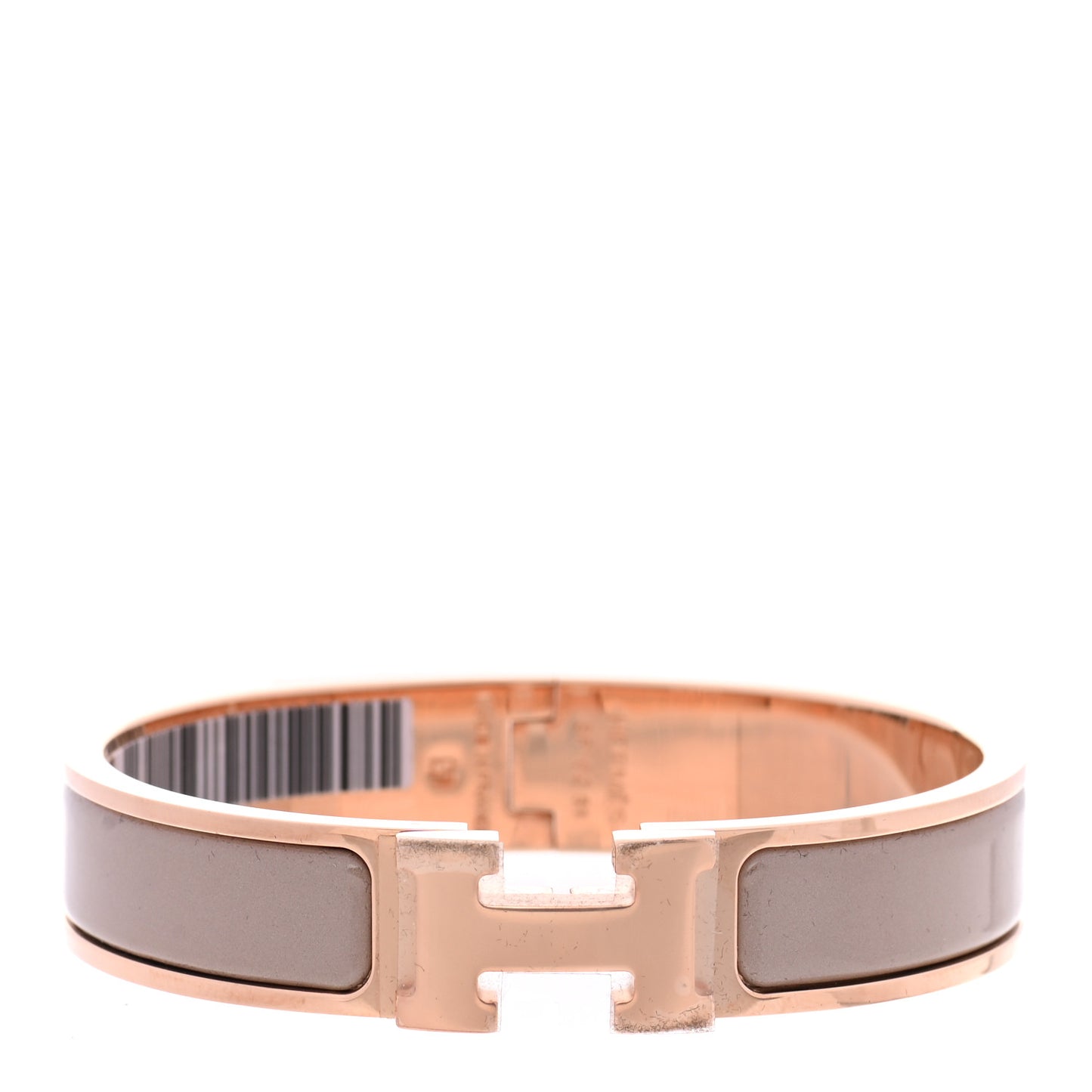 Enamel Clic Clac H Narrow Bracelet PM Marron Glace