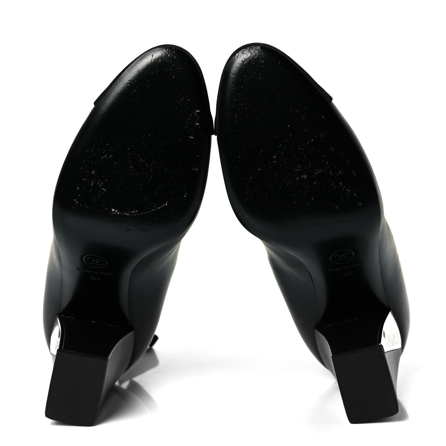 Chanel Lambskin Grosgrain Triangle & Collar 90 Ankle Boots 40 Black 6 of 10