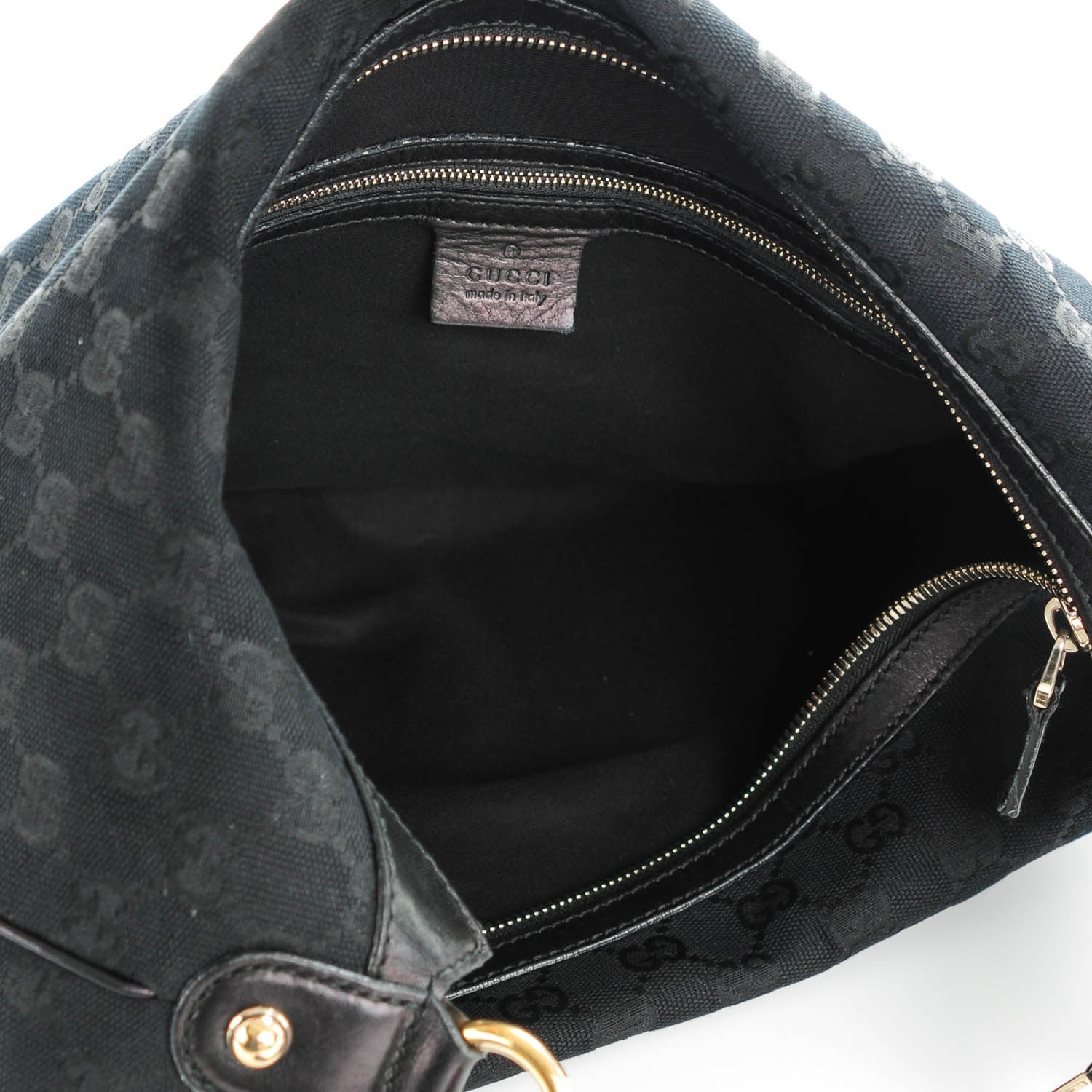 Gucci Monogram Biba Studded Hobo Black 5 of 9