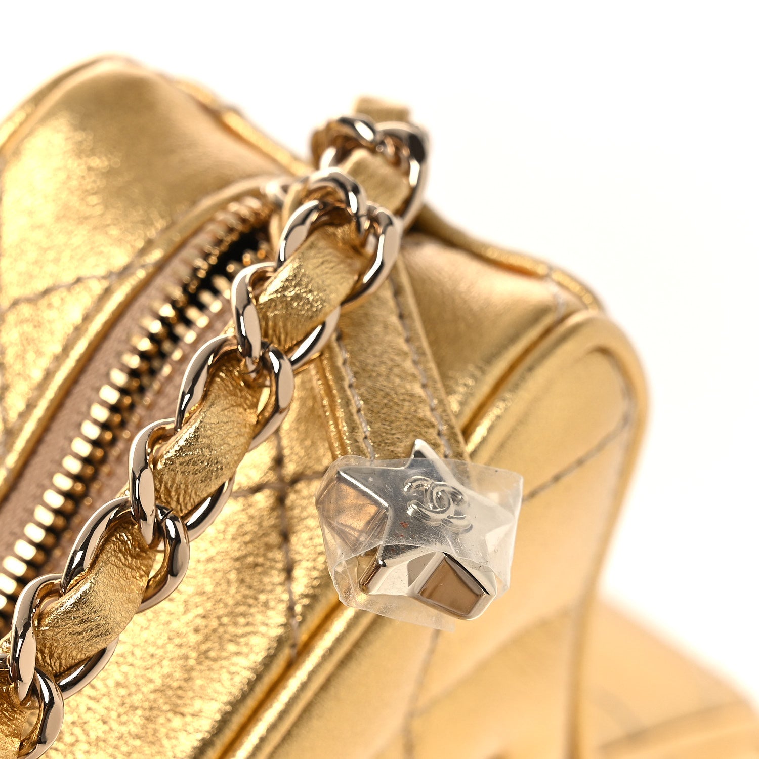 Chanel Metallic Lambskin Quilted Walk Of Fame Star Bag Gold