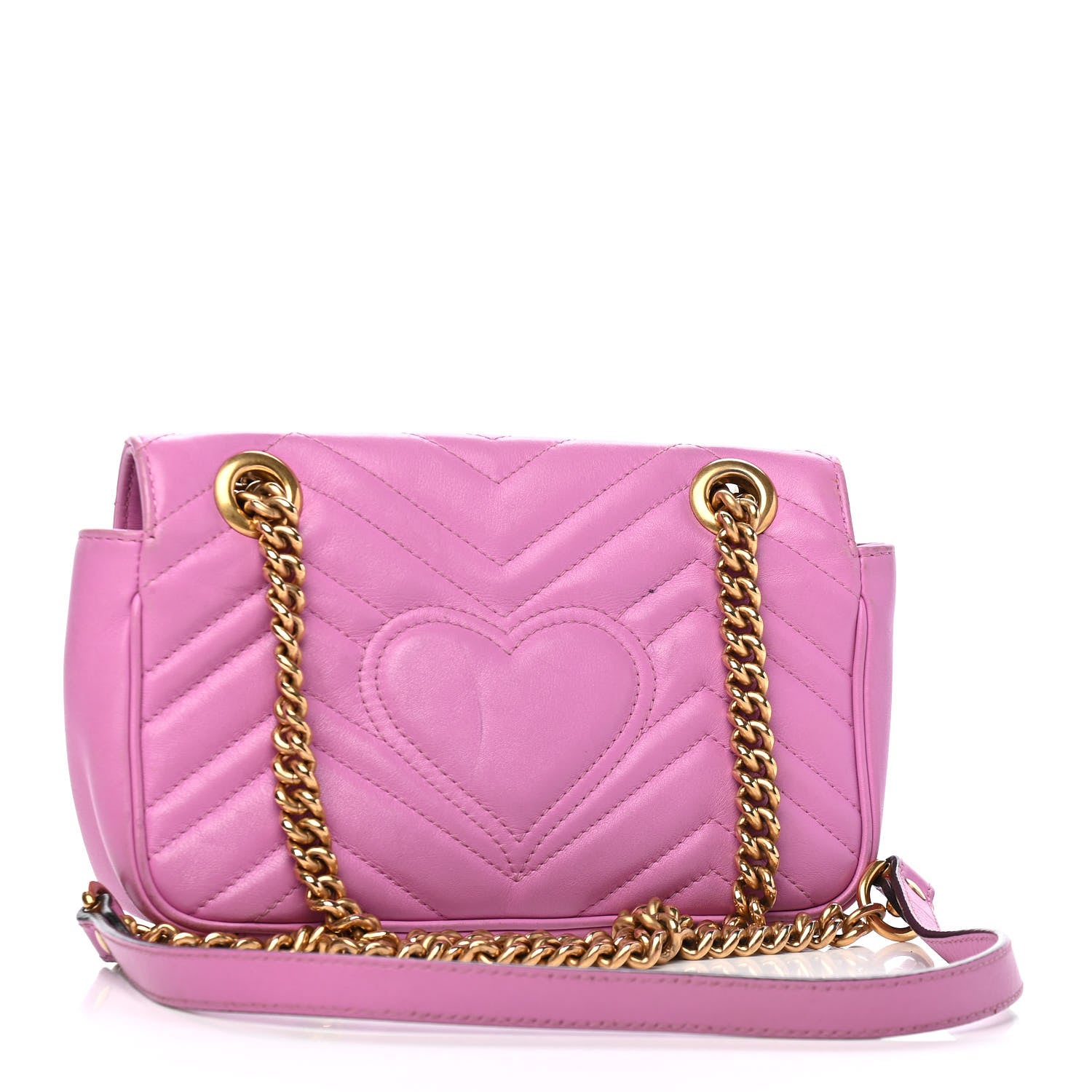 Gucci Calfskin Matelasse Mini GG Marmont Shoulder Bag Candy Mousse 3 of 17
