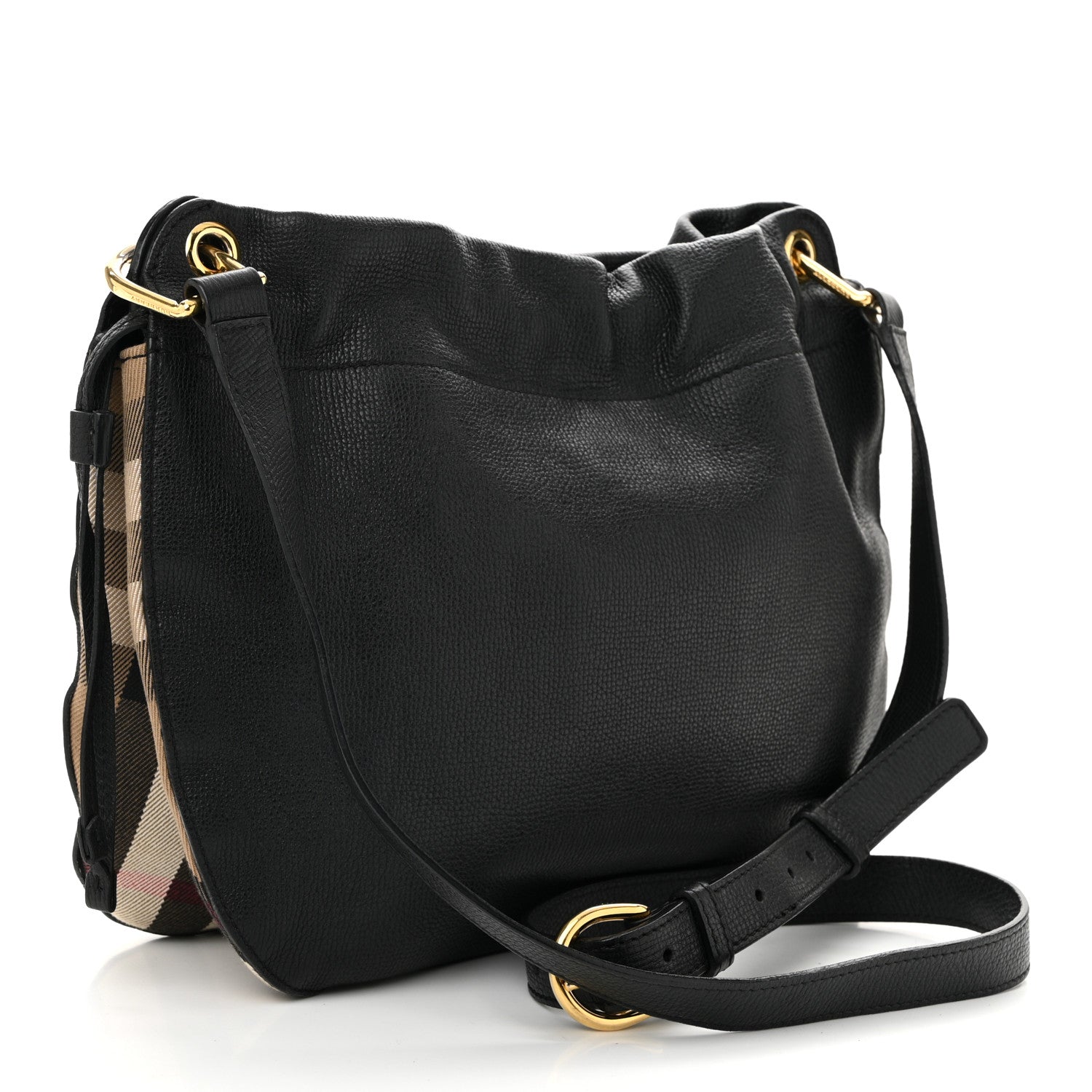 Burberry Grainy Calfskin House Check Small Bingley Black 3 of 11