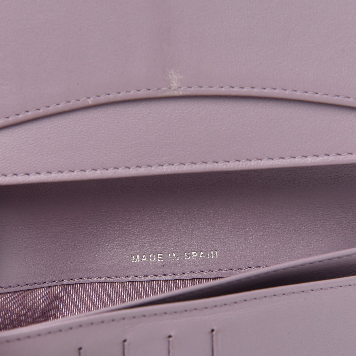 Lambskin Quilted Yen Wallet Light Purple
