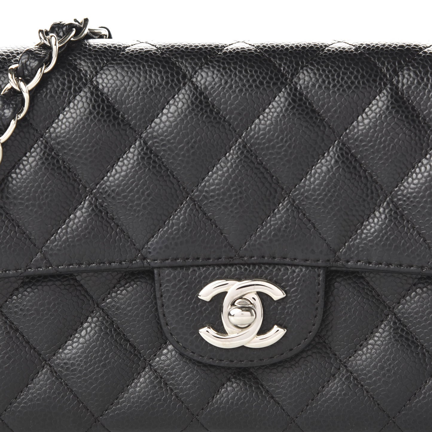 Caviar Quilted East West Flap Black