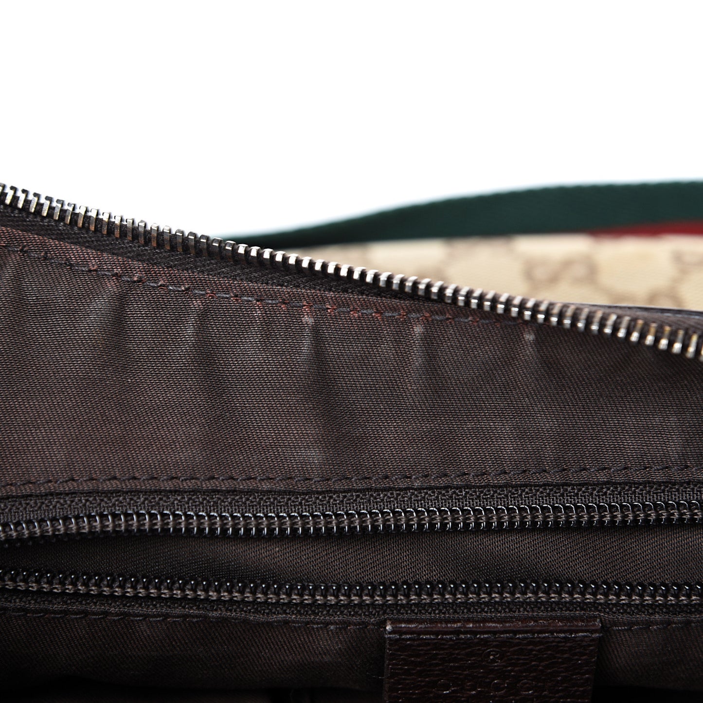 Monogram Web Medium Half Moon Hobo Dark Brown