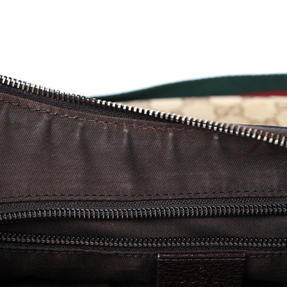Gucci Monogram Web Medium Half Moon Hobo Dark Brown 19 of 21