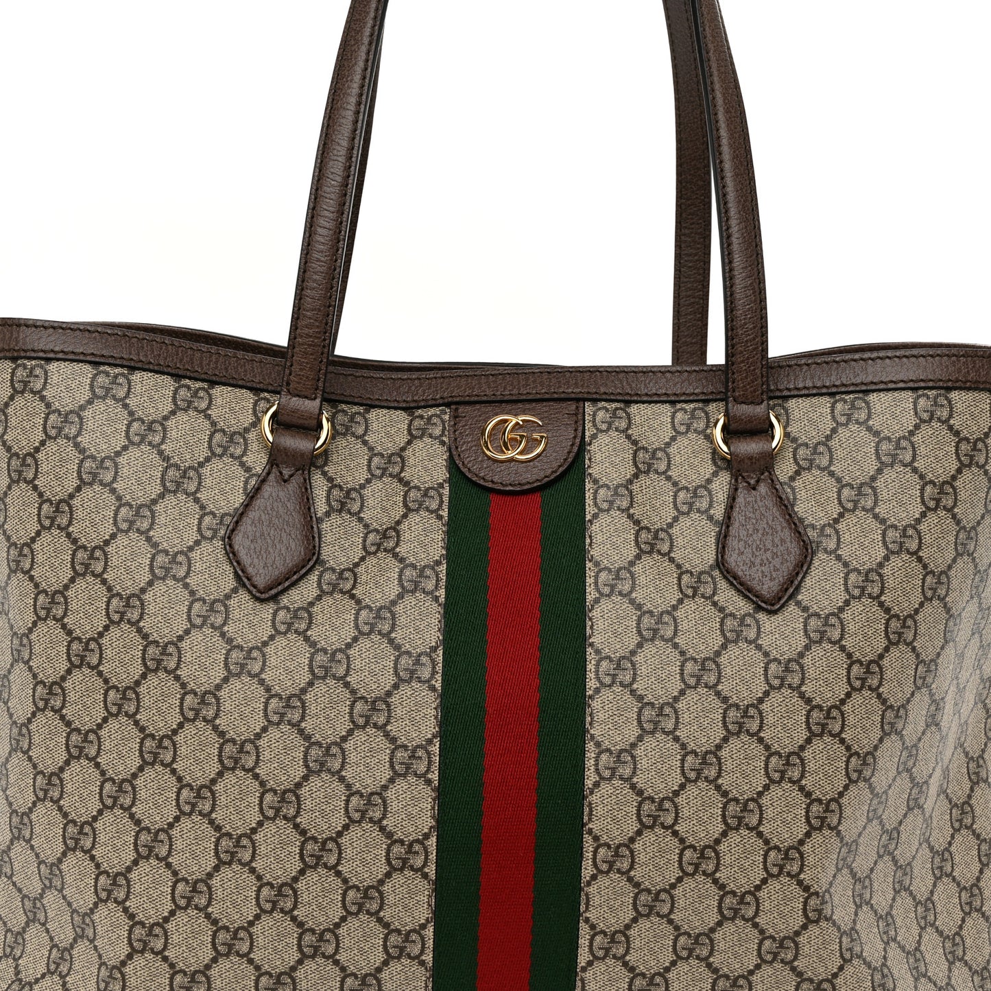 GG Supreme Monogram Medium Ophidia Shopping Tote Brown