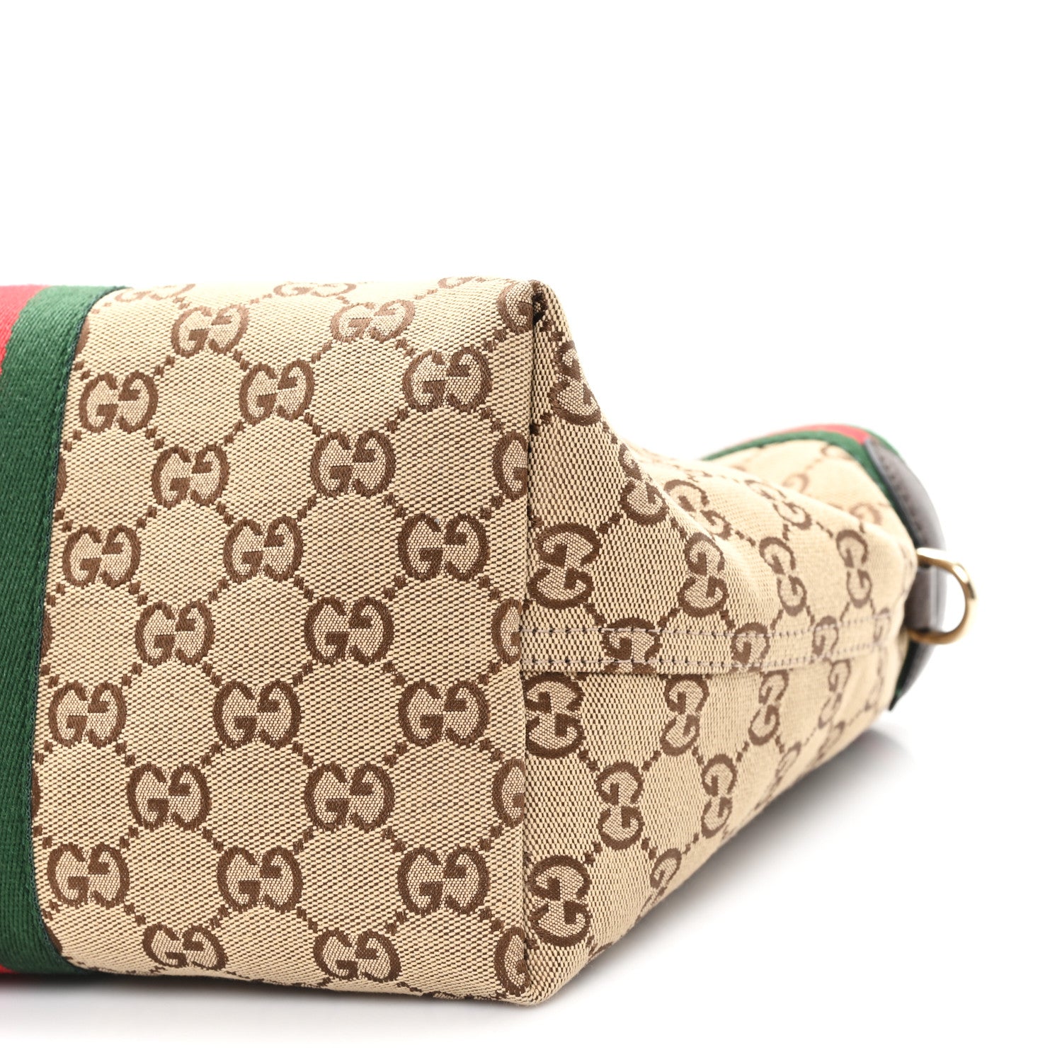 Gucci GGモノグラム トートバッグ ベージュ Gucci Monogram Web Small Giglio Tote Bag Beige Dark Brown 1822892