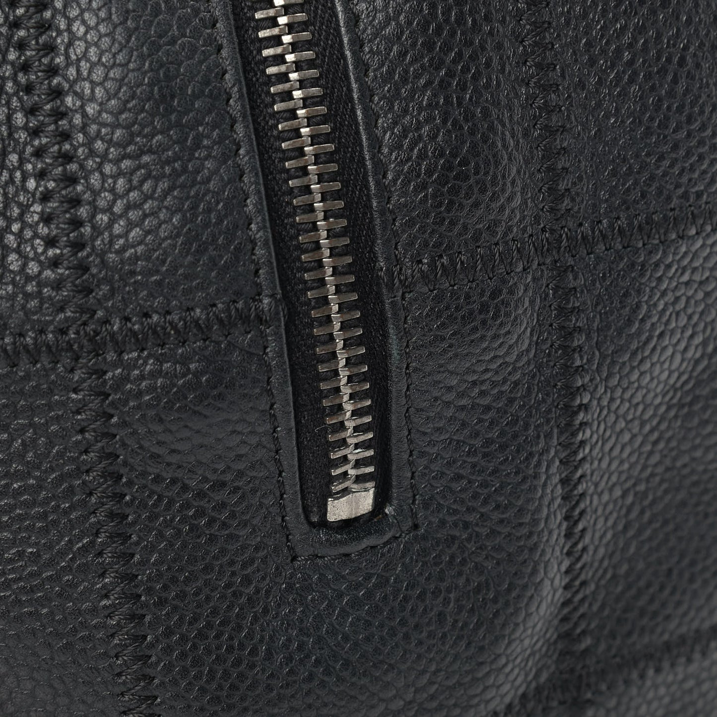 Caviar Square Stitched Tote Black