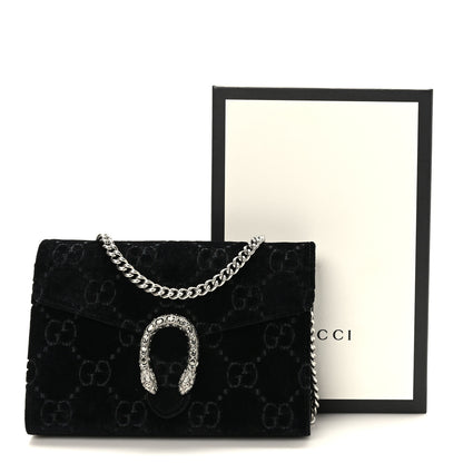 Gucci Velvet GG Monogram Mini Dionysus Chain Wallet Black 10 of 10
