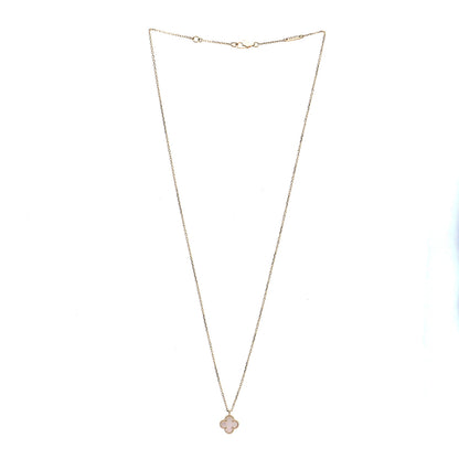 Van Cleef & Arpels 18K Yellow Gold Mother of Pearl Sweet Alhambra Pendant Necklace 2 of 7