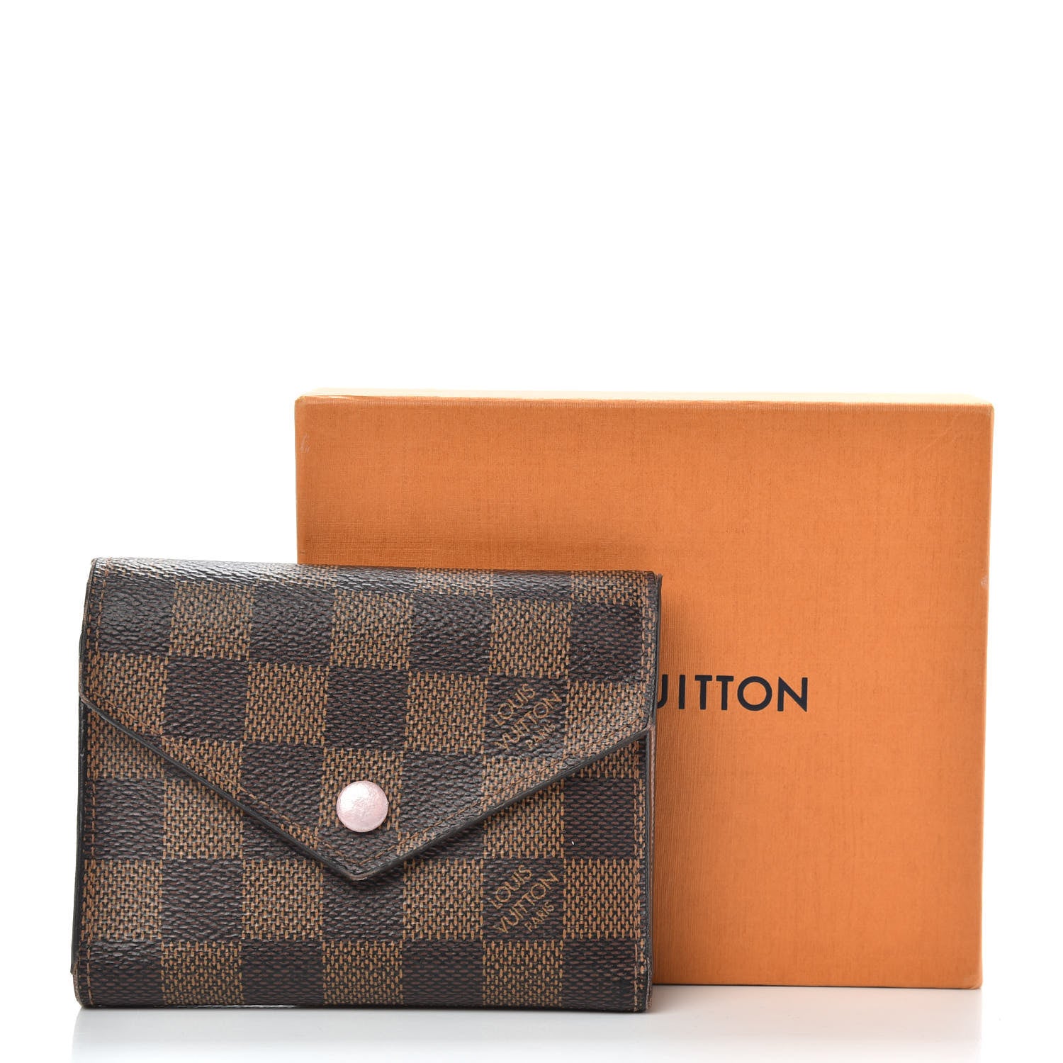 Louis Vuitton Damier Ebene Victorine Wallet Rose Ballerine 11 of 11