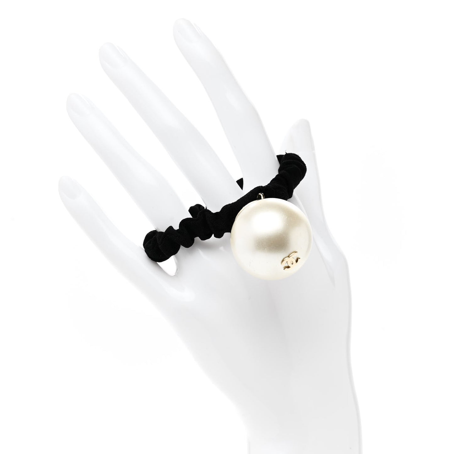 Pearl CC Hair Tie Black Gold Pearly White