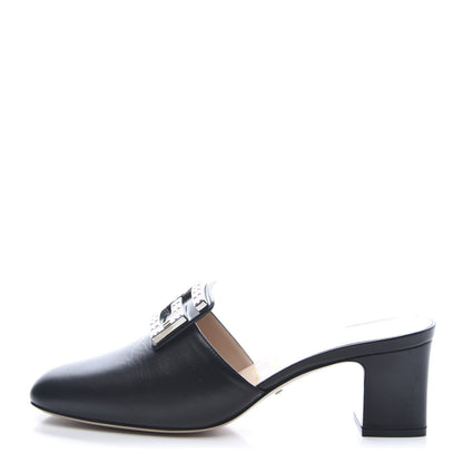 Gucci Malaga Kid Crystal Square G Madelyn Mules 41 Black 1 of 10