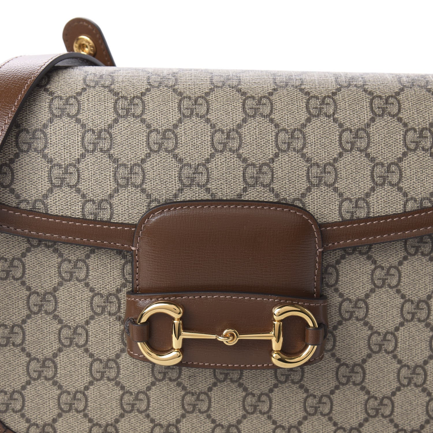 Gucci GG Supreme Monogram Horsebit 1955 Shoulder Bag Beige Brown Sugar 10 of 10