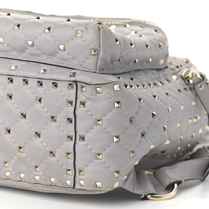 Valentino Garavani Nappa Quilted Medium Rockstud Spike Backpack Pastel Grey 7 of 10