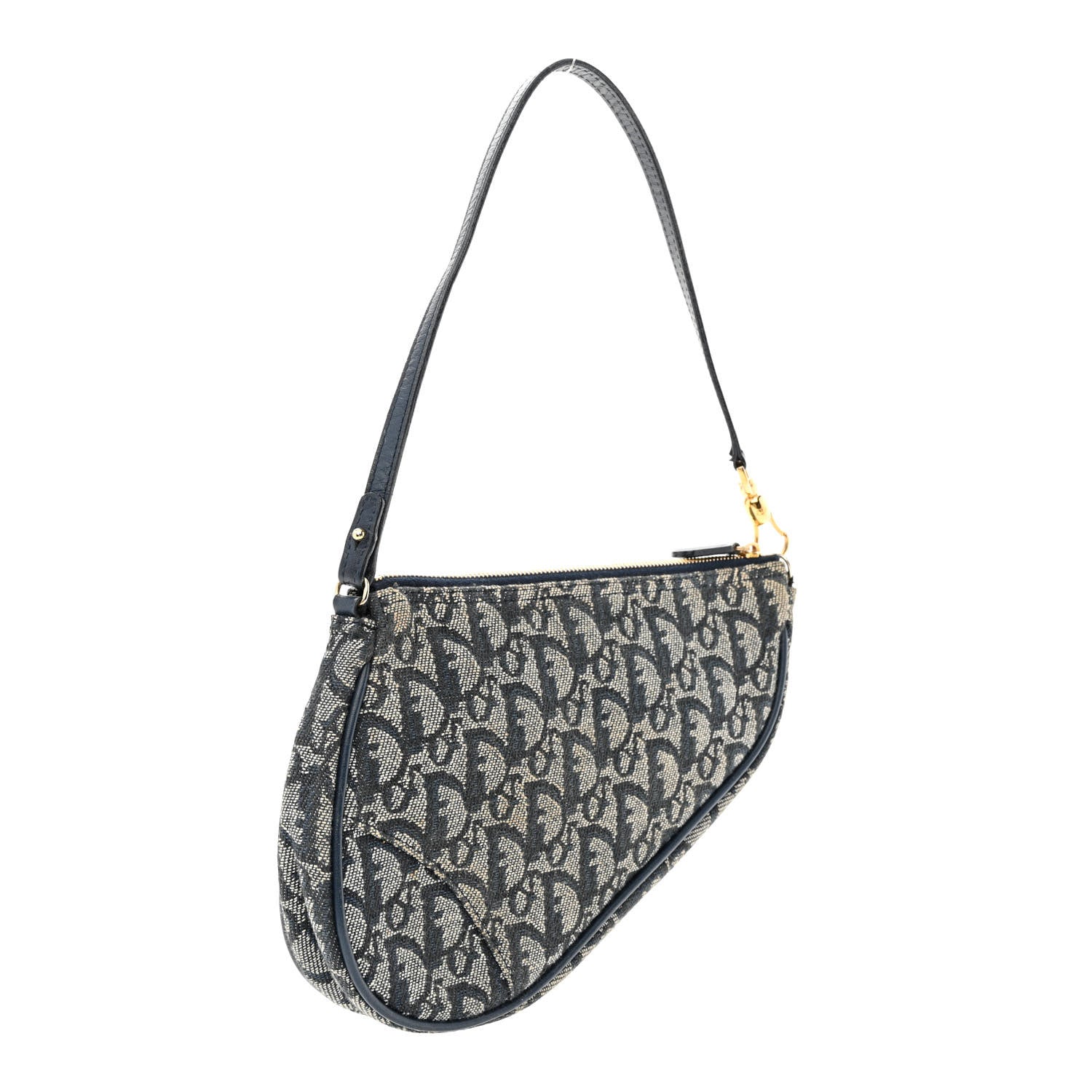 Christian Dior Monogram Mini Saddle Pochette Navy 3 of 13