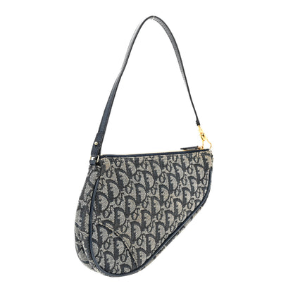Christian Dior Monogram Mini Saddle Pochette Navy 3 of 13