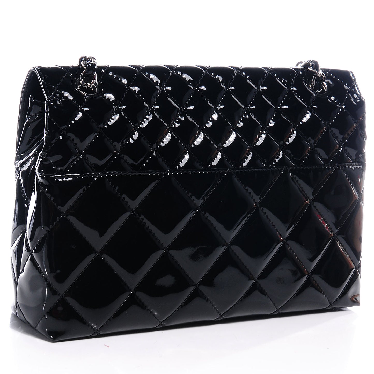Vinyl Quilted In the Business Flap Bag Black